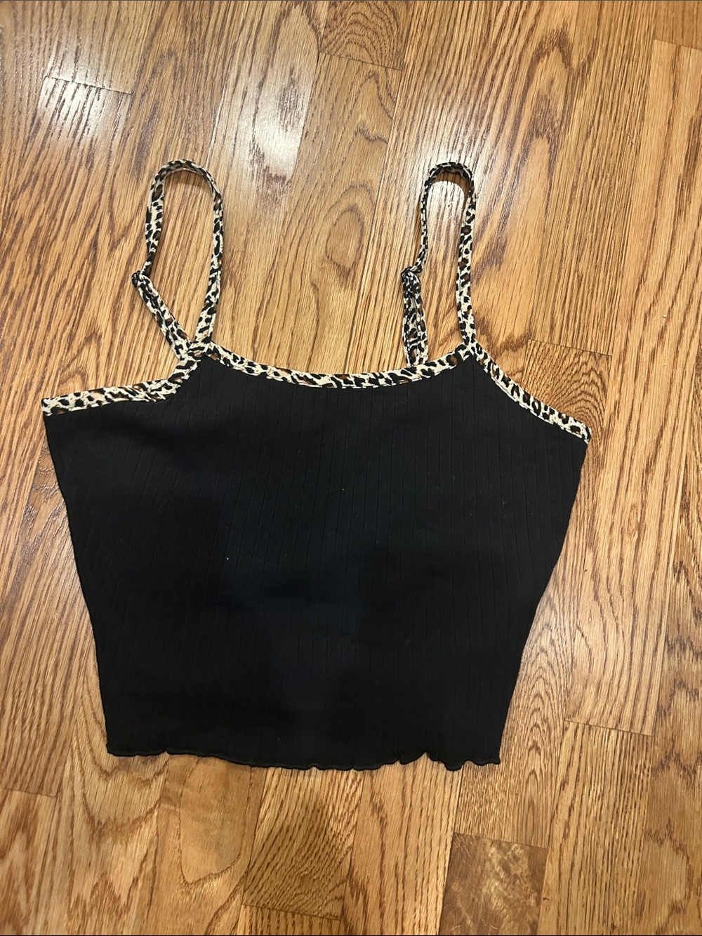 Cheetah/black cotton/spandex tank top
